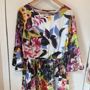 NWT Pierre Cardin Paris Floral Multi Color Dress Size Small